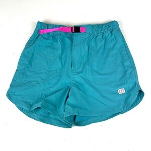 Topo Designs Shorts Womens Medium Blue Belted 4" Nylon Blend Hiking Outdoors